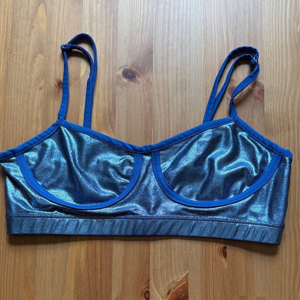 Heroine Sport Metallic Blue Bra